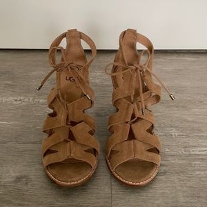 Ugg suede 3 1/2 inch block heel